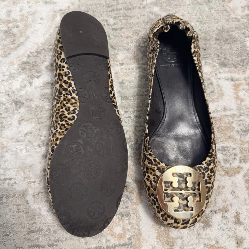 Tory Burch Reva Leopard-Print Ballet Flats (Size 8.5)